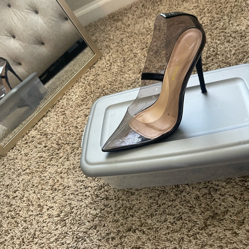 Clear Black Pumps